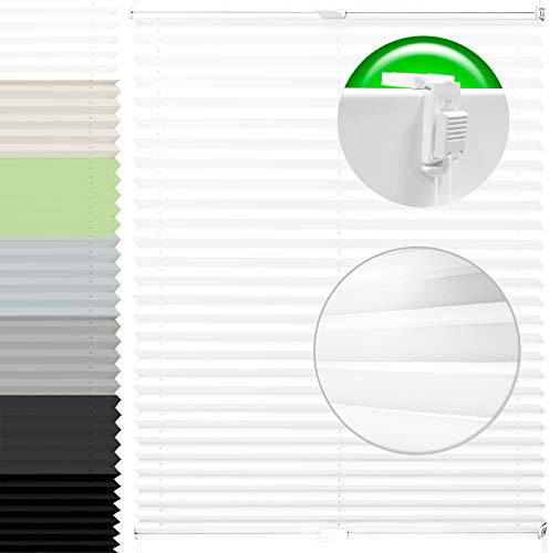 Horivert Plissee Pliseerollo mit Klemmträger Ohne Bohren Stoff Fensterrollo Klemmfix Faltrollo Jalousie Sonnenschutz Blickdicht 65x210 cm