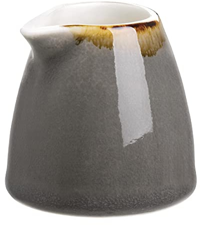 Olympia Kiln Milk Jugs Smoke 96ml (6 Pack) - Porcelain Mini Creamer Pitcher DA430