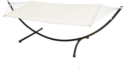 AMANKA 200x120 Liegefläche: XXL Hängematte mit Gestell bis 120kg - 300cm Hängemattenständer Outdoor - Doppel Hängematte für Garten mit Gestell Hängeliege mit Gestell Hängematte mit Hängemattengestell