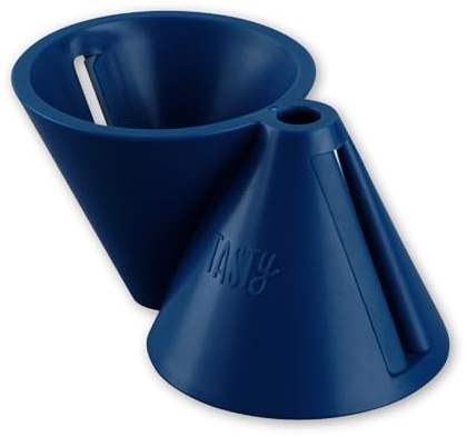 Tasty 2 in 1 Spiral Slicer and Cutter, Hand Held Vegetable Spiraliser with Interlocking Funnels, Zoodles Spaghetti Maker and Vegetable Slicer Cutter, Colour: Blue, Dimensions: 10,5 x 5 x 7cm