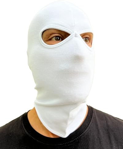 PGWEAR Sturmhaube in weiß einfarbig I Balaclava Maske Skimaske Beanie I Ultras Hooligans Motorrad Ski