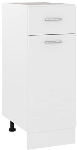vidaXL Armario de Cocina Muebles Mobiliario Duradero Mesa de Trabajo Almacenamiento Cuencos Platos Ollas Alacena de Contrachapada Blanco 30x46x81,5 cm