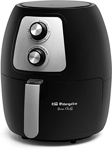 Orbegozo FDR 60 Freidora sin aceite 4L, Termostato regulable 60 minutos, Cubeta extraíble y desmontable apta para lavavajillas, Sistema de seguridad, Libre de BPA y PFOA, 1500 W