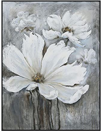 tymhrs Acrylbild,Moderne Wandkunst, Blumen-Ölgemälde, Chinesische Tinte, Blühende Blaue Blumen