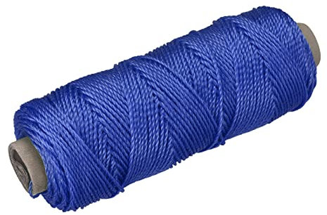 sourcing map Torcida Albañil Línea Nylon Cordel Cuerda Cordón Azul 100M/109 Yardas 1.5mm Diámetro para Redes, Paisajismo, Hogar Mejora, Bricolaje Proyecto, Artesanía, Albañilería
