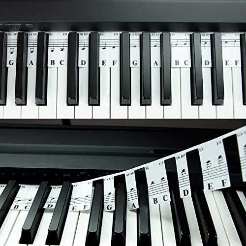 Klaviertastaturnotizen für Anfänger, abnehmbare Notizenetiketten zum Lernen, 88 Tasten volle Größe Piano Rake Key, wiederverwendbar, keine Aufkleber erforderlich