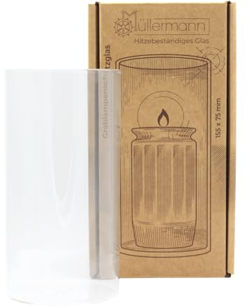 luterna Grablampenschutzglas für große Grabkerzen, hitzebeständig, Müllermann, 155/75 mm