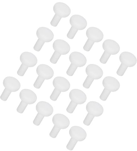 sourcing map High Temp Silicone Plug Mount Dia 3mm/0.12 Inch T Shaped Solid Rubber Stopper Hole Plugs for Powder Coating Plating Waterproof Sealing Plugs White Pack of 20(OD 6mm/0.24 Inch)