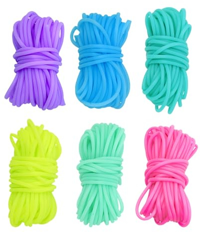 Bestewelry Cuerda de tubo de goma hueca de 30 m, 2 mm, soportes de puntada de goma, cuerda de peluquería para tejer, manualidades, fabricación de joyas