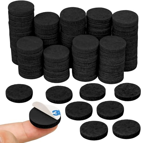 128Pcs Furniture Pads Floor Protectors, Felt Pads for Furniture Feet, Chair Leg Floor Protectors for Scratch Protection and Noise Reduction on Hardwood Floors (Black)