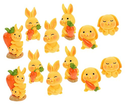 BCOATH 12pièces Figurines De Lapins pour Décoration De Paysage Miniatures Adorables pour Scènes Et Aménagements Jardin