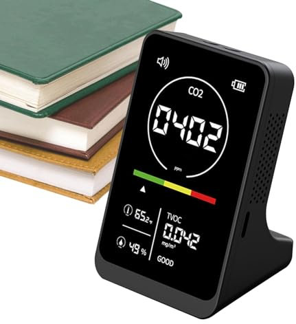 Rilevatore di allarme di anidride carbonica,Monitor di temperatura interna | Misuratore di umidità di viaggio - con allarme digitale, igrometro di temperatura ambiente, monitor di qualità