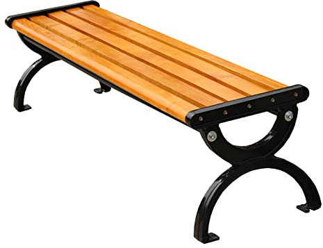 SORVA Patio Outdoor-Gartenbank, 2-Sitzer, mit ergonomischer Rückenlehne und geschwungenen Armlehnen, für Gärten, Wege, Terrassen (Farbe: ohne Rückenlehne, Größe: 150 cm)
