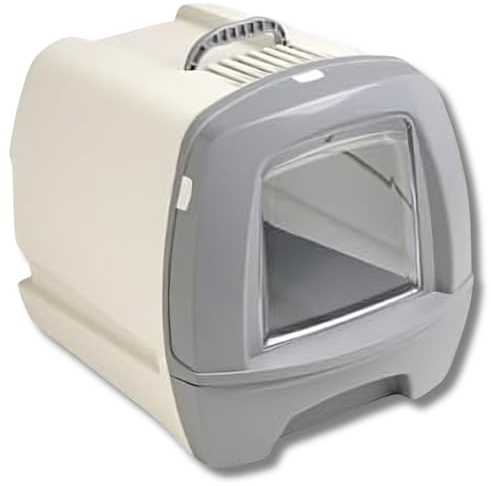 Pet's Market Toilette Lettiera Chiusa Gatto Gatti 80's con Cassetto Estraibile Paletta Filtro Antiodore Colori Assortiti 50x40x42 cm