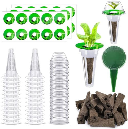 Kit De Gousses De Graines Kit de dosettes de plantes à graines, 24 ensembles, Kit de culture hydroponique, éponges de culture de remplacement, distributeur de graines, système de culture de jardin Pou