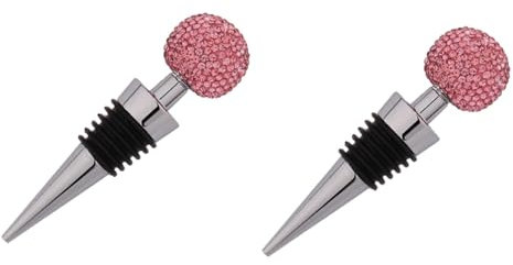 Garneck 2st Weinstopper Wein-vakuumpumpe Weinflaschenaufsatz Dekorative Weinverschlüsse Stecker Für Weinflaschen Wiederverwendbarer Weinsparverschluss Alkohol Weinkorken Für Wein Rosa