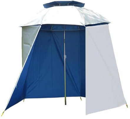 Gvblkq Tragbarer Regenschirm, wasserdichter Angelschirm, UV-Schutz, Sportschirm, halbrunder Angelschirm, Outdoor-Sonnenschutz, leichter Regenschirmzelt, 5,46 m, Refer to description