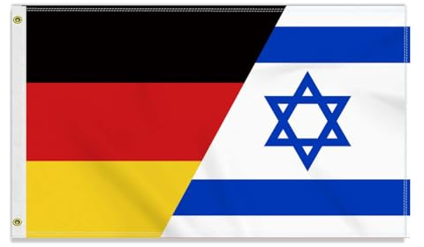 Große 90×150 CM Deutschland Israel Flagge, großes 150D Deutsch Israels Freundschafts banner,Strapazierfähige Deutschlandfahne Doube-Seitendruck Dekor Messingösen large Israel