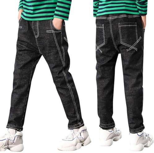Generisch Unisex Kinder Hose - Baumwolle Thermohose Arbeitshose Cargo Flared Jeans Kuschel Jogginghose Winddichte Warme Schneehosen 1-13 Jahre Alt