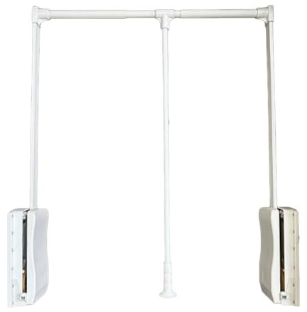 YCOVSFP Ausziehbare Garderobenstange, Teleskop-Garderobenstange, Kleiderschrank-Hebe-Lagerregal, Verstellbarer Puffer-Kleiderorganisator, Platzsparend, Tragfähigkeit 15 Kg(Silver,510-660mm)