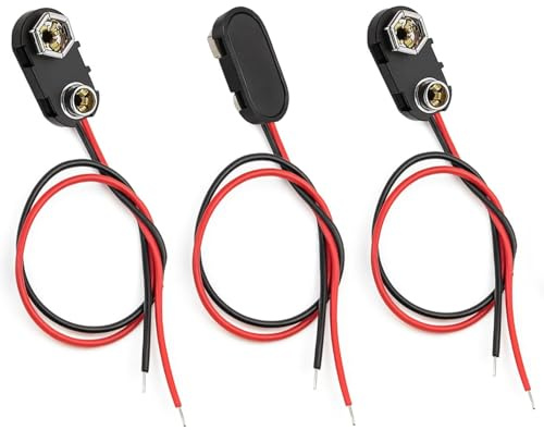 Paquete de 2 conectores de clip de batería de 9 V para Arduino Electronics, experimentos de estudiantes, proyectos STEM e investigación (tipo I)