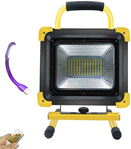 CEHJZQRPL Proiettore LED Ricaricabile, Faro Portatile Senza Fili, 600W 180 LED 8000LM, Luci da Lavoro con Telecomando, Porta di Ricarica USB, Batteria Integrata 39800mAh, Luce di Emergenza Campi(16/22