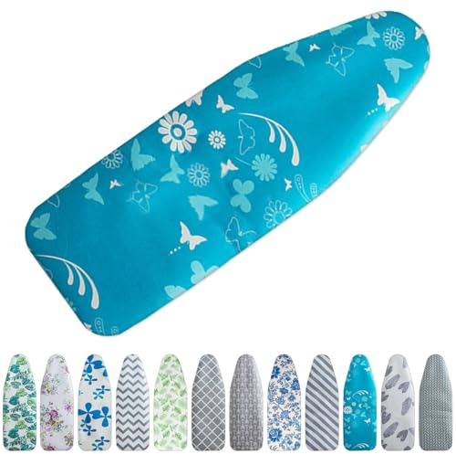 Housse Table À Repasser Extra Épais Pour Maisons,Housse Pour Table À Repasser En Coton,Housse De Planche À Repasser Avec Élastique Pour Centrale Vapeur(Cyan,125x46cm)