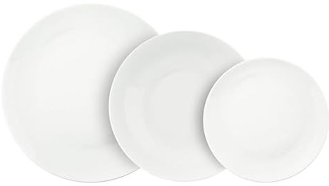 Villa Altachiara Servizio Piatti 18 Pezzi, Set Piatti 6 Persone in New Bone China, Finitura Lucente e Design Contemporaneo, Eleganza Sottile per Tavole Moderne e Raffinate – Linea Coup