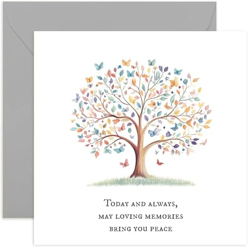 Tree Condolences Card for Adults - Today and Always May Loving Memories Bring You Peace - Sympathy Cards for Friends and Family - Thinking of You at this Hard Time