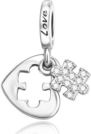 Rimgoris 925 Sterling Silber Damen Armbänder Halskette Puzzle Herz Anhänger Damen Armband Charm Muttertag mit Zirkonia