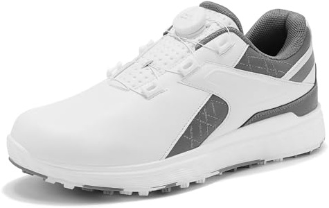 sekiueo Scarpe da Golf Impermeabili da Donna Professionali Senza Punte in Pelle Antiscivolo per Sport all'Aria Aperta
