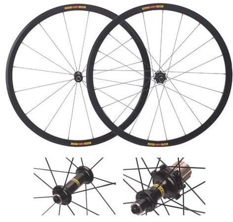LSRRYD 700c Vorder- Und Hinterräder 28 Rennrad-Radsatz Felgenbremse 40mm Aluminiumlegierung Fahrradfelgen 100/130mm Schnellspanner 7-12 Gänge Kassettenradsatz 1720g(Black hub)