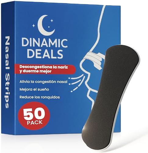 Tiras Nasales Deportivas Pack 50. Tiras Antirronquidos Para Dormir Mejor. Tiras Nasales Para Mejorar La Respiración y El Sueño. Ideal Para Hacer Deporte. Deportivas Algodon 100%.