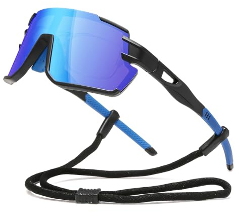 Suertree Polarisiert Fahrradbrille Sportsonnenbrillen Damen Herren, Schnelle Brille, UV400 Sonnenbrille Sport mit Kurzsichtige Rahmen, Rennrad Brille für Radsport, Laufen, Outdoor-Aktivitäten