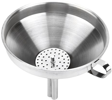 Trichter Edelstahl Set – Großes Marmeladentrichter Set mit Sieb und Filter | Rostfreier Trichter mit Griff & Reinigungsbürste | Siebtrichter – Perfekt für Küche, Backen & Flüssigkeiten