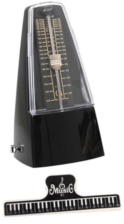 VANZACK 1 Satz Mechanischer Metronom für Gitarre Klavier Violine mit Musikbuch Clip Robustes Material für Anfänger Präzise Rhythmussteuerung Klassisches Design Zufällige Zufällige Farbe