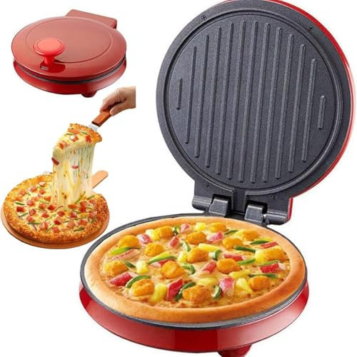 Countertop Pizza Maker, Electric Pizza Oven, Easy To Clean, LED Lamp, 1000w High Power, Double Fideheating, Non-Stick Double-Sided Heating Pancake Maker, for Pizzas, Quesadillas, Arabic Bread