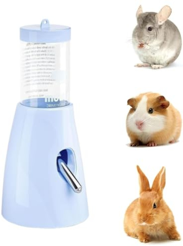 Biberón para Hámster - Dispensador de Agua con Soporte - Suministro de Bebedero de 80ml Anti-Fugas con Abertura Inferior para Roedores Pequeños en Interior