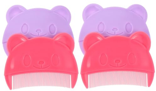 SOPOTUTU 4pcs Hair Comb with Bear Shape Gentle Fine Tooth Comb for Newborns and Boy Girl Cradle Cap and Dandruff Removal Soft Scalp Massage Brush for Boys