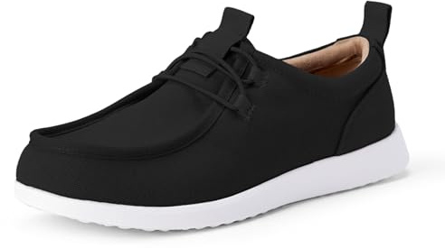 Amazon Essentials Mocassino in Tela Uomo, Nero Bianco, 46 EU