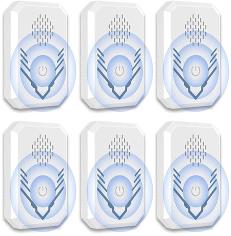Repulsif Ultrason 6 pièces Anti Souris Rats Ultrason Anti Moustique sûr et econome en Energie pour Rat cafards moustiques nuisibles