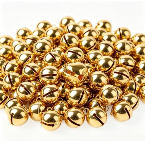 300 Glöckchen Basteln 6mm Gold Kupfer Öse Schmuckherstellung Set | Bastelglocken Deko Anhänger, Mini Schellen Jingle Bells, Metallglöckchen Weihnachten, Schmuck Deko Anhänger Mini