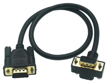 WUKUBO Câble adaptateur mâle vers mâle droit for moniteur VGA 90 °, 10M 5M 3M 0.5M, Angle haut et bas, for projecteur, moniteur d'ordinateur HDT(Up Angled,10m)