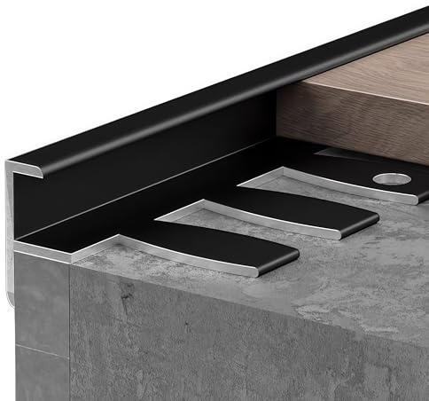 Treppenkantenprofil Stufenkantenprofil 90cm 3 Stück F-Form Flexibel Fliesenschiene Abschlussprofil Sicherheit Für Laminat, Parkett Und Fliesen Boden, Wand Kreative Kurven(A,8.5mm)