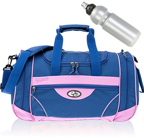 2 Teile Set: YZEA Sporttasche Sports by Take it Easy 29016 + Trinkflasche CO2 (Magic 624 (hellblau-rosa))