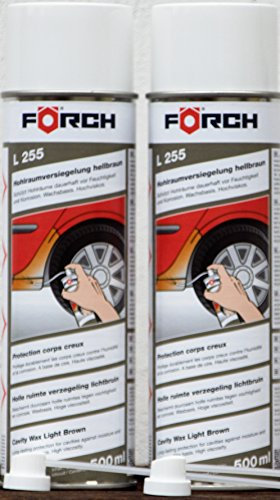 Sparpack ! 2 x 500ml Förch L255 HOHLRAUMVERSIEGELUNG Wachs-Spray, hochviskös, hellbraun, inkl.2 Hohlraumlanzen Verpackung:EINWEG