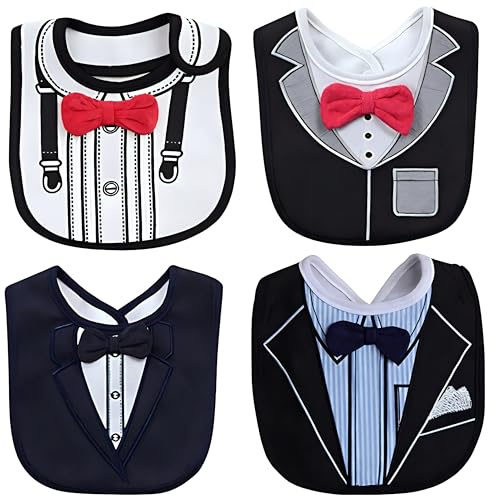 FANCYBIBS Baby Toddler Infant Boys Girls Drool Drooling Bibs Bowtie Tuxedo Bow Neck Tie Burp Cloths Unisex Pack (Bow Tie Bibs #2)