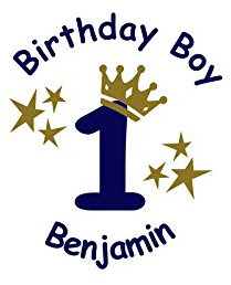 Bügelbild Aufbügler Geburtstag Birthday Boy mit Zahl Name in Flex, Glitzer, Flock, Effekt in Wunschgröße