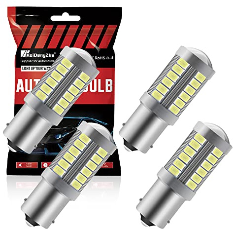 KaiDengZhe Blanc 1156 BA15S P21W 5630 33SMD Clignotants Ampoules LED 900LM Super Bright Feu de Recul Feu de Freinage Arrière Phares antibrouillard Position Feu arrière 12-30V 3.6W(4 pièces)