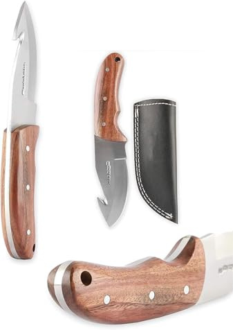 Perkin Knives GT703 Feststehende Klinge Jagdmesser mit Lederscheide